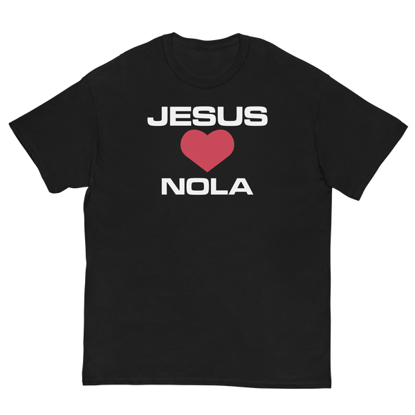 JESUS LOVES NOLA T-SHIRT (W/RED HEART)