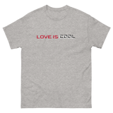 LOVE IS COOL T-SHIRT with red and white letters