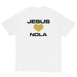 JESUS LOVES NOLA T-SHIRT (W/GOLD HEART)