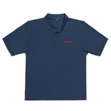 JESUS EMBROIDERY NAVY BLUE POLO STYLE SHIRT WITH RED LETTERS